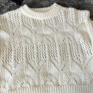 Topshop Ivory Textured Knit Sweater